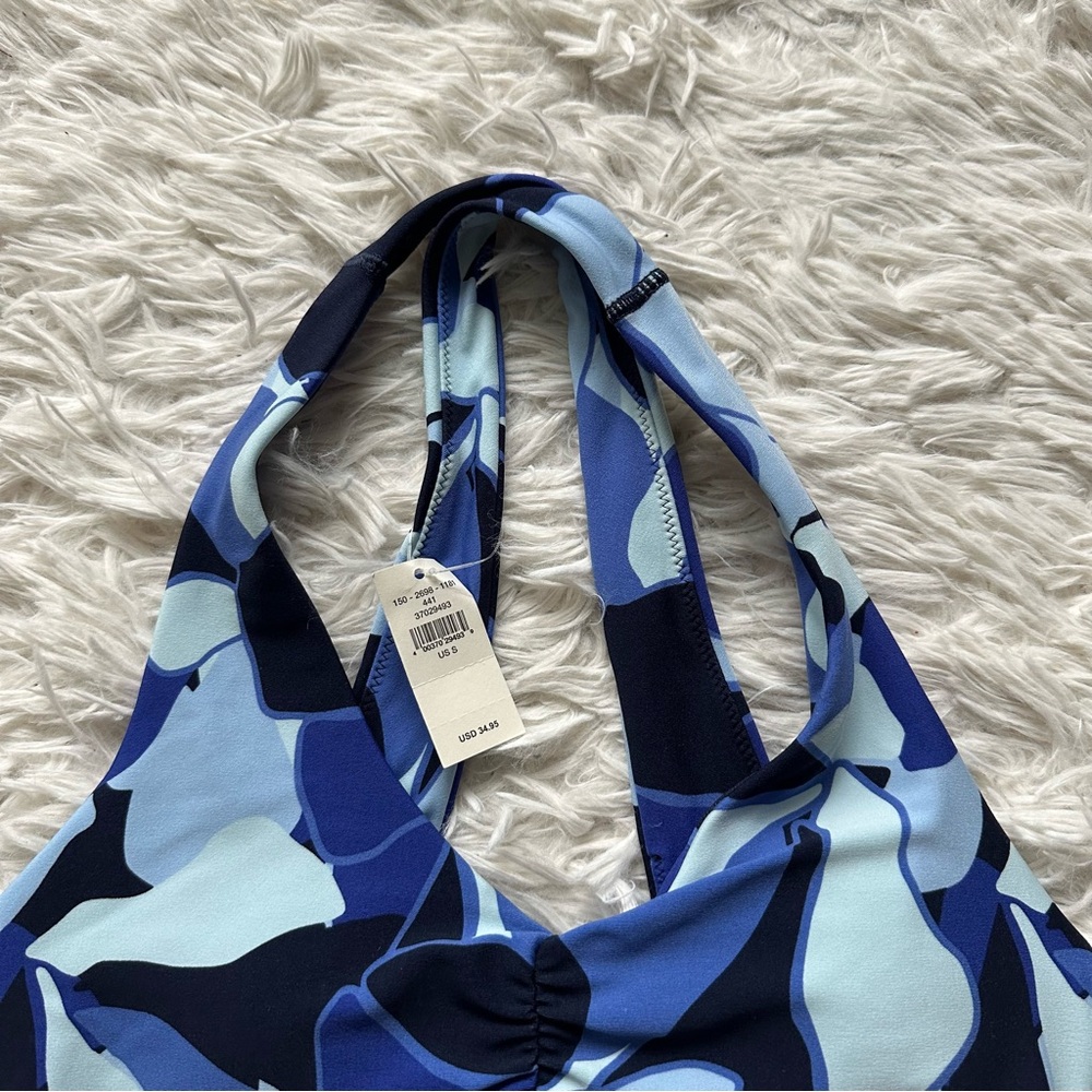 Offline By Aerie Blue Ruched Activewear Sports Bra Size S New With Tags - Picture 4 of 10